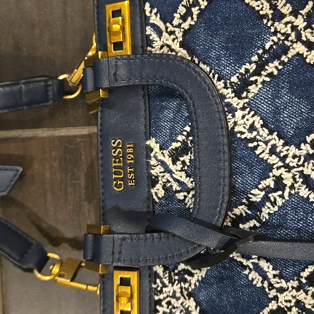 Guess Katey Denim Mini  Satchel NWOT - Picture 3 of 10